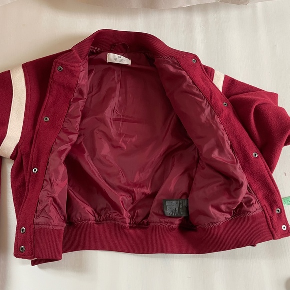 HM Girls Varsity Jacket Sz 18 GR Patch Preppy Letterman Academia Bomber Y2K Coat - Picture 3 of 11